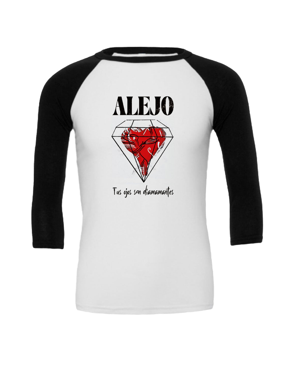 Alejo - Camiseta Manga 3/4 "Diamantes" Unisex Bicolor - D2fy · Rocktud - Alejo