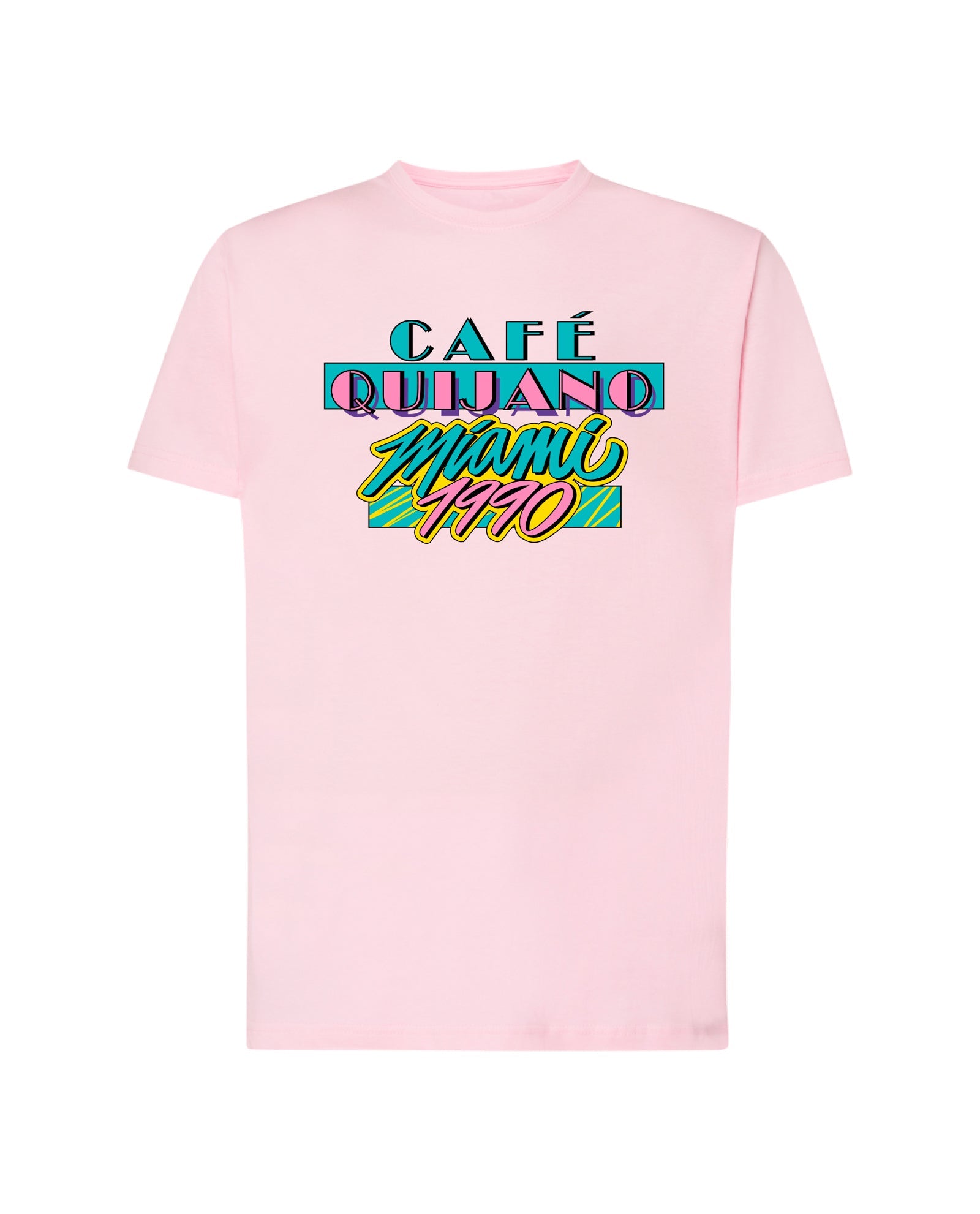 Café Quijano - Camiseta "Miami 1990" Unisex Rosa - D2fy · Rocktud - Café Quijano