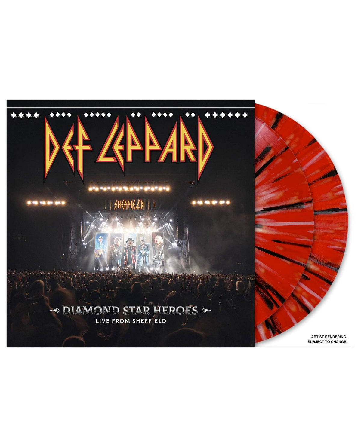 Def Leppard - LP Vinilo Rojo y Negro "Diamond Star Heroes Live From Sheffield" - D2fy · Rocktud - Rocktud