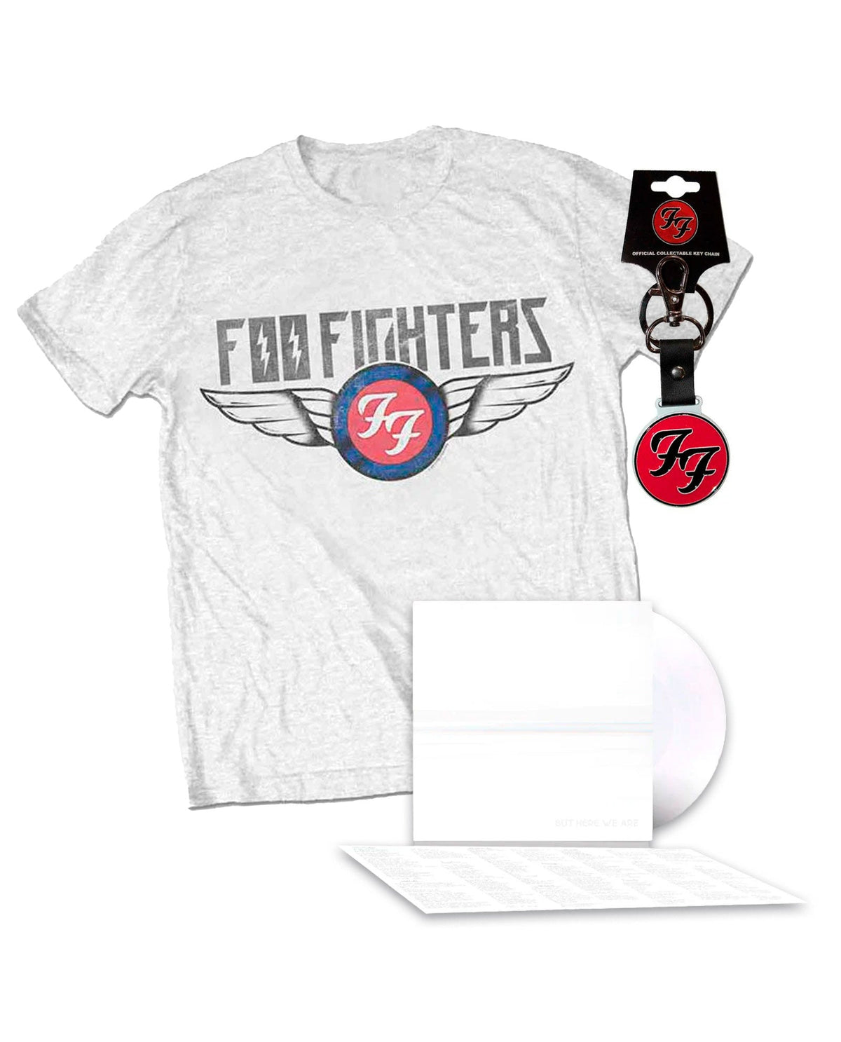 Foo Fighters - Pack LP Vinilo Blanco + Llavero + Camiseta Unisex - D2fy · Rocktud - Rocktud