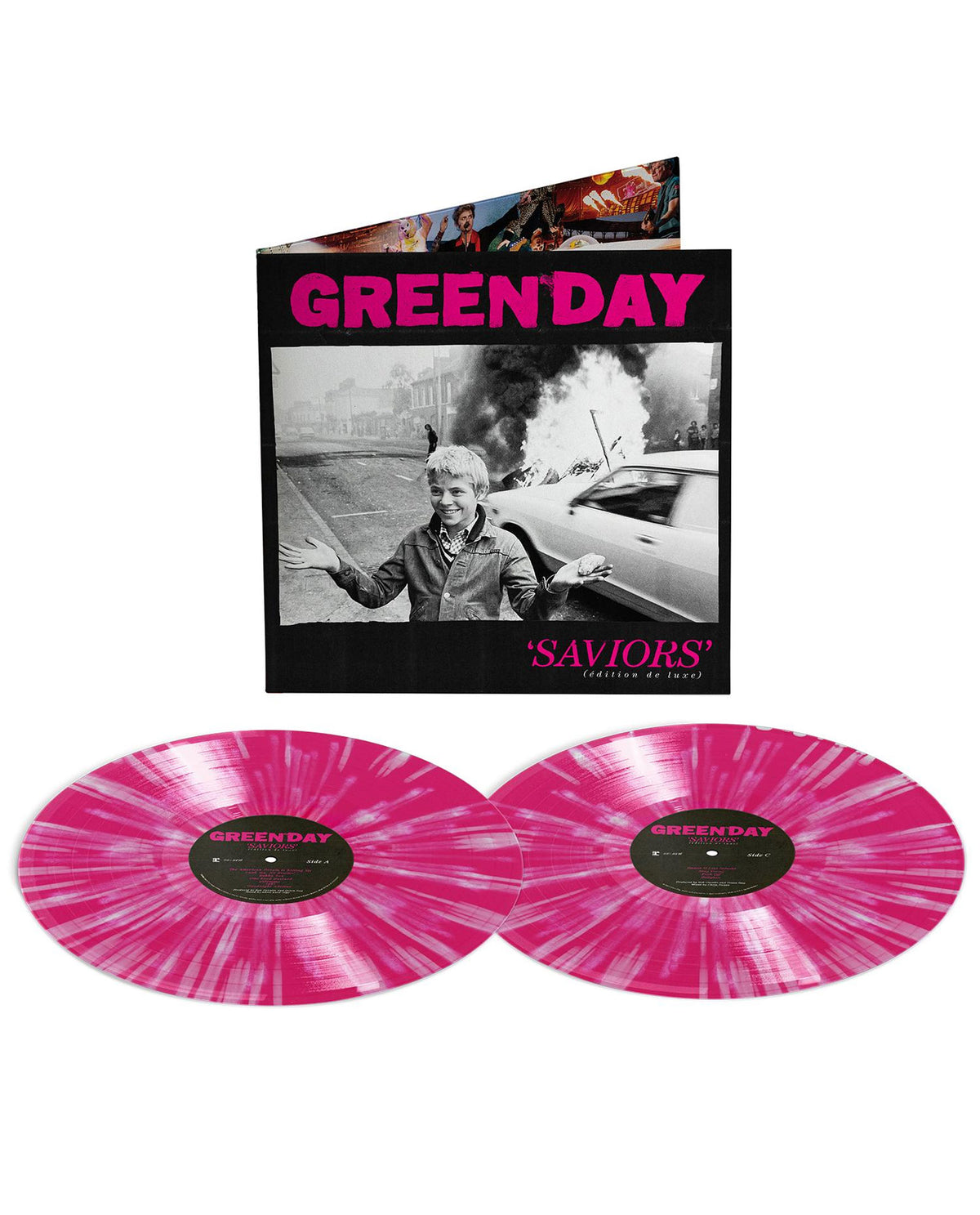Green Day - 2LP Vinilo Rosa Splatter "Saviors (Édition de luxe)