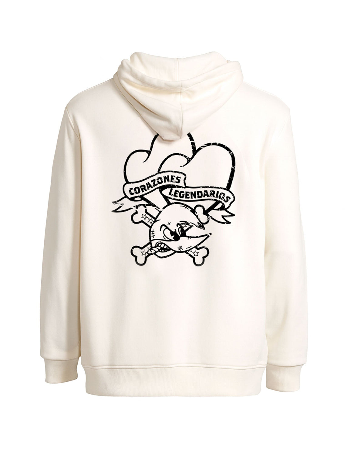 Loquillo - Sudadera Capucha "Corazones Legendarios" Blanco roto - D2fy · Rocktud - Loquillo