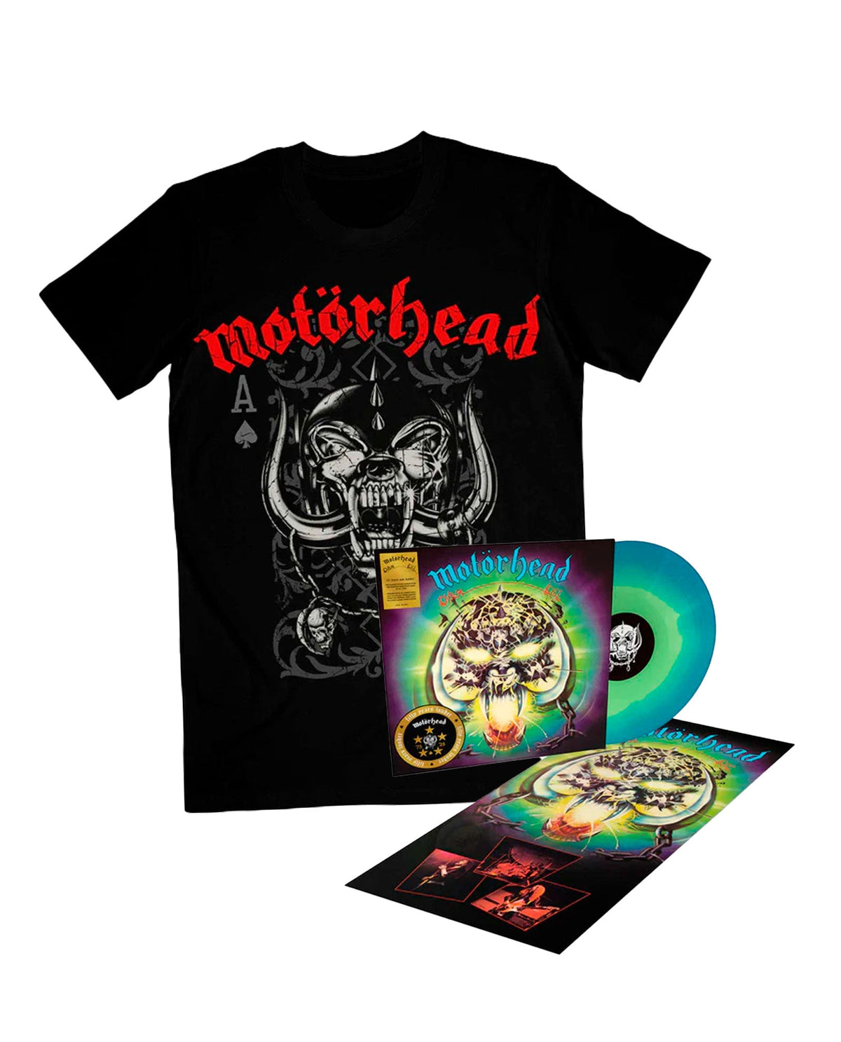 Motörhead - Pack LP Vinilo "Overkill (50th Anniversary) (Turquoise & Blue Splatter Colour Vinyl With Poster)" + Camiseta + Camiseta - D2fy · Rocktud - D2fy · Rocktud