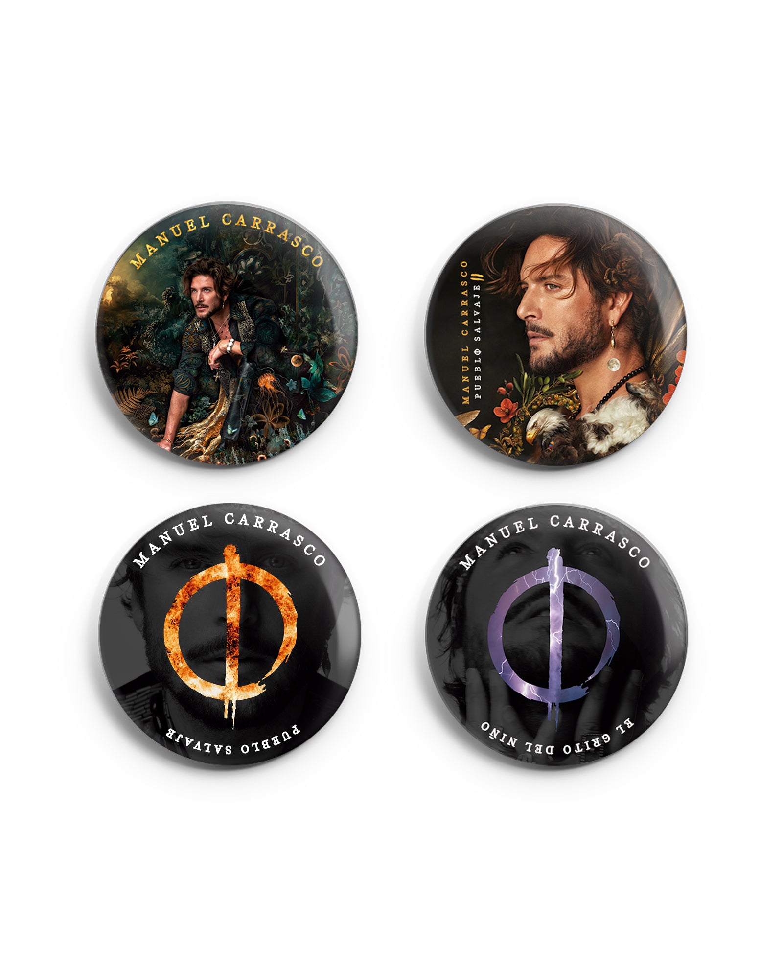 Manuel Carrasco - Pack 4 chapas "Pueblo Salvaje II"