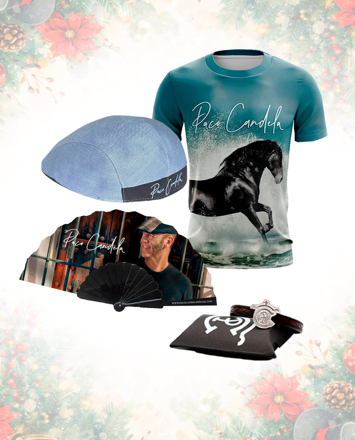 Paco Candela - Pack Camiseta + Gorra + Abanico + Pulsera