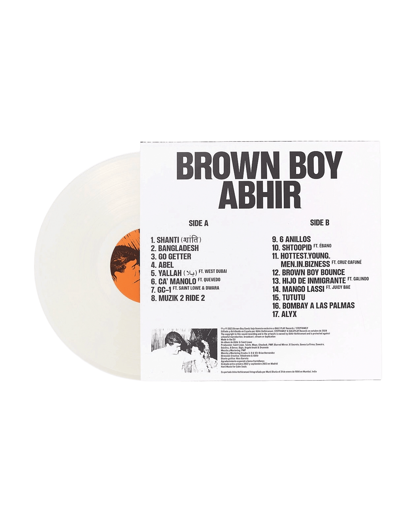 Abhir - LP Vinilo Transparente "BROWNBOY" - D2fy - Direct To Fans - ABHIR