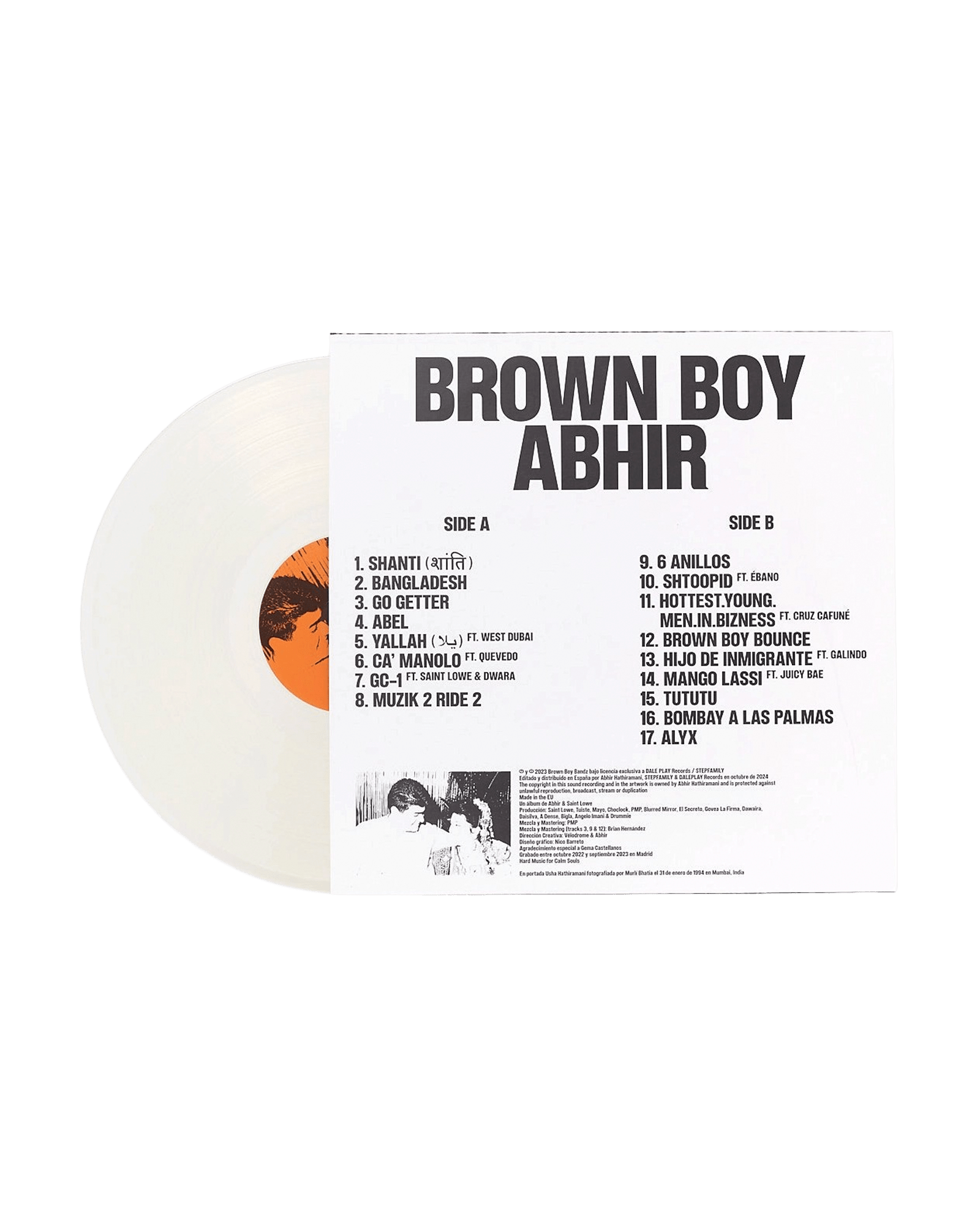 Abhir - LP Vinilo Transparente "BROWNBOY" - D2fy - Direct To Fans - ABHIR