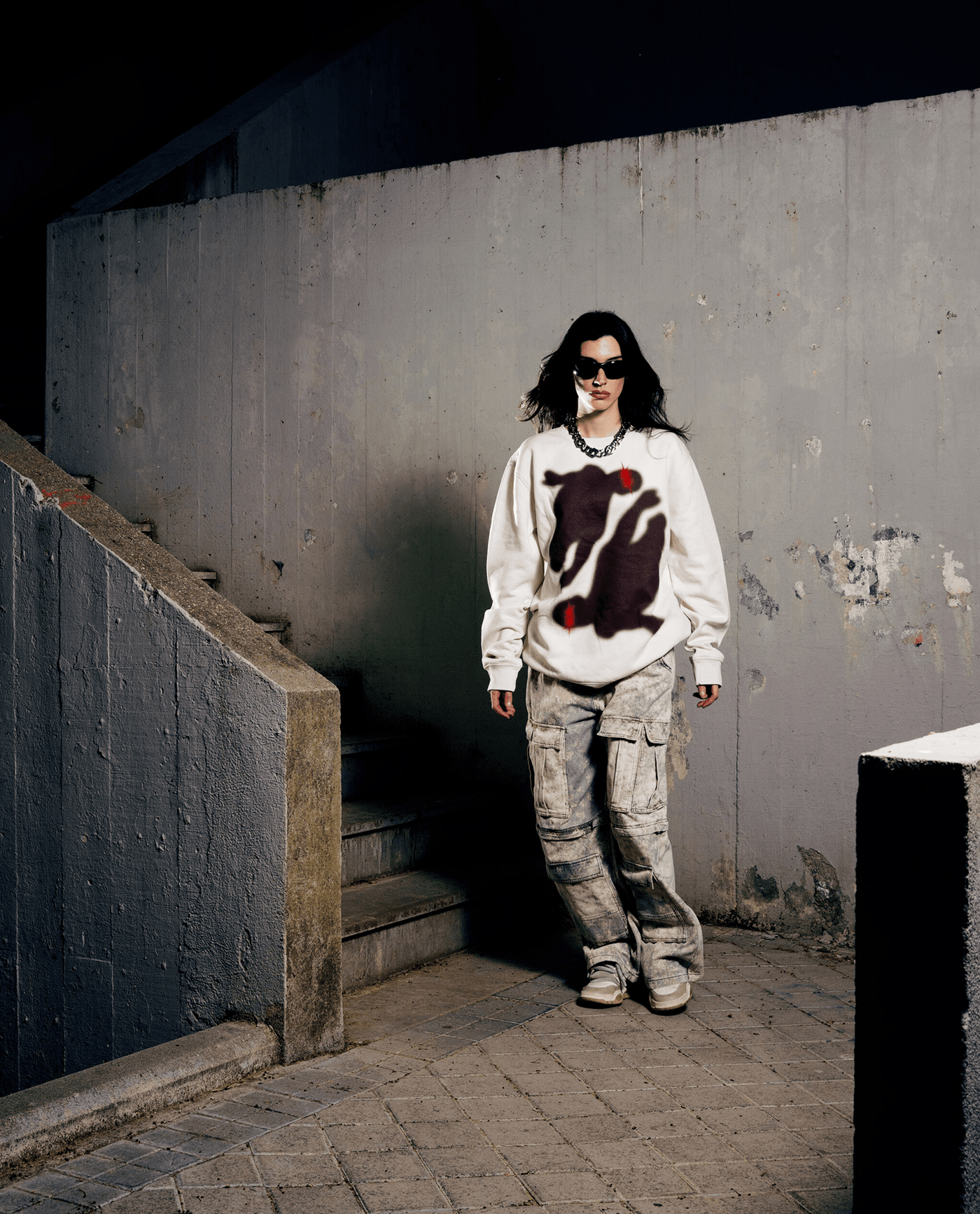 Abhir - Sudadera Crewneck «Hijx de un inmigrante» Blanco Marfil - D2fy - Direct To Fans - ABHIR