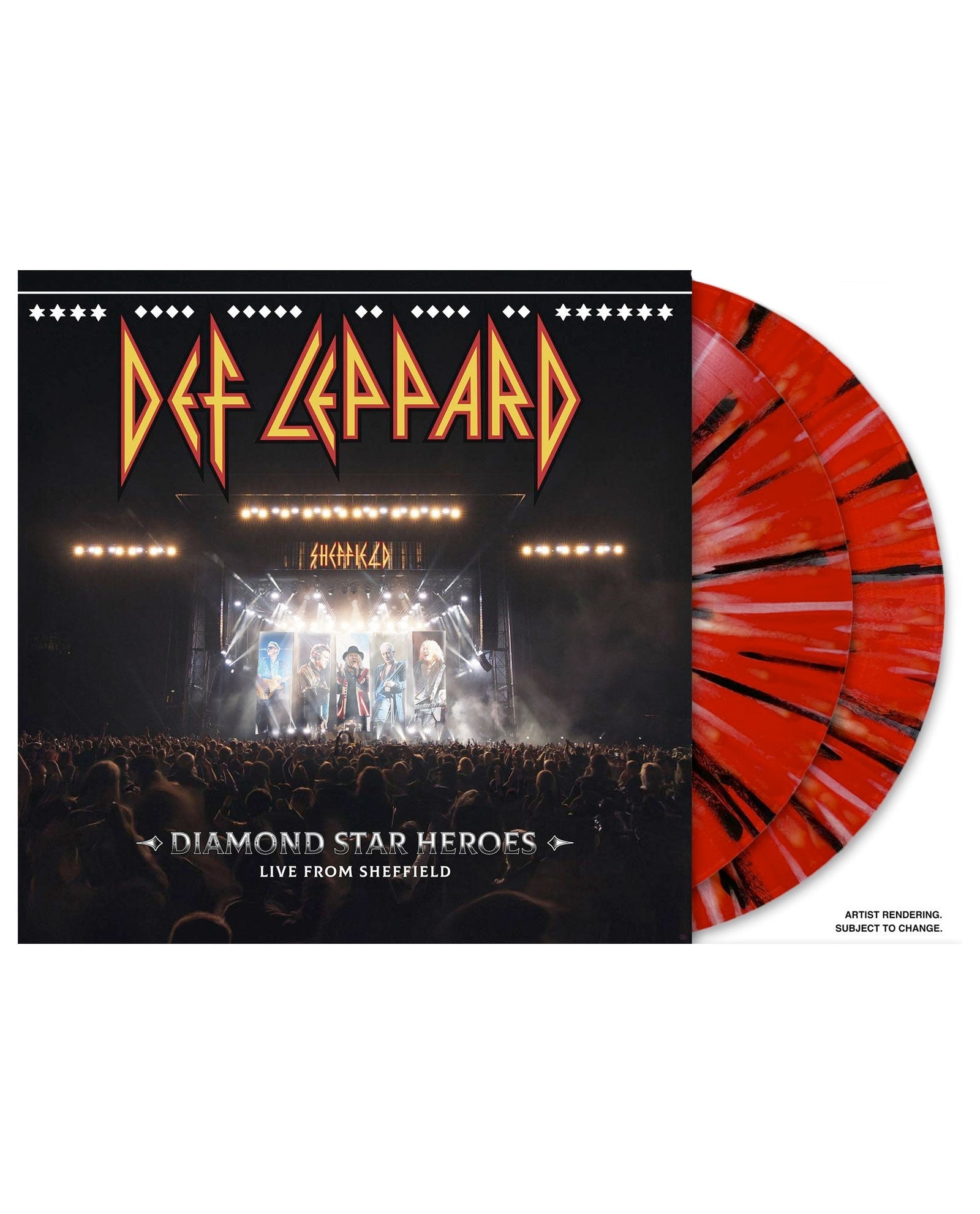Def Leppard - LP Vinilo Rojo y Negro "Diamond Star Heroes Live From Sheffield" - D2fy · Rocktud - Rocktud