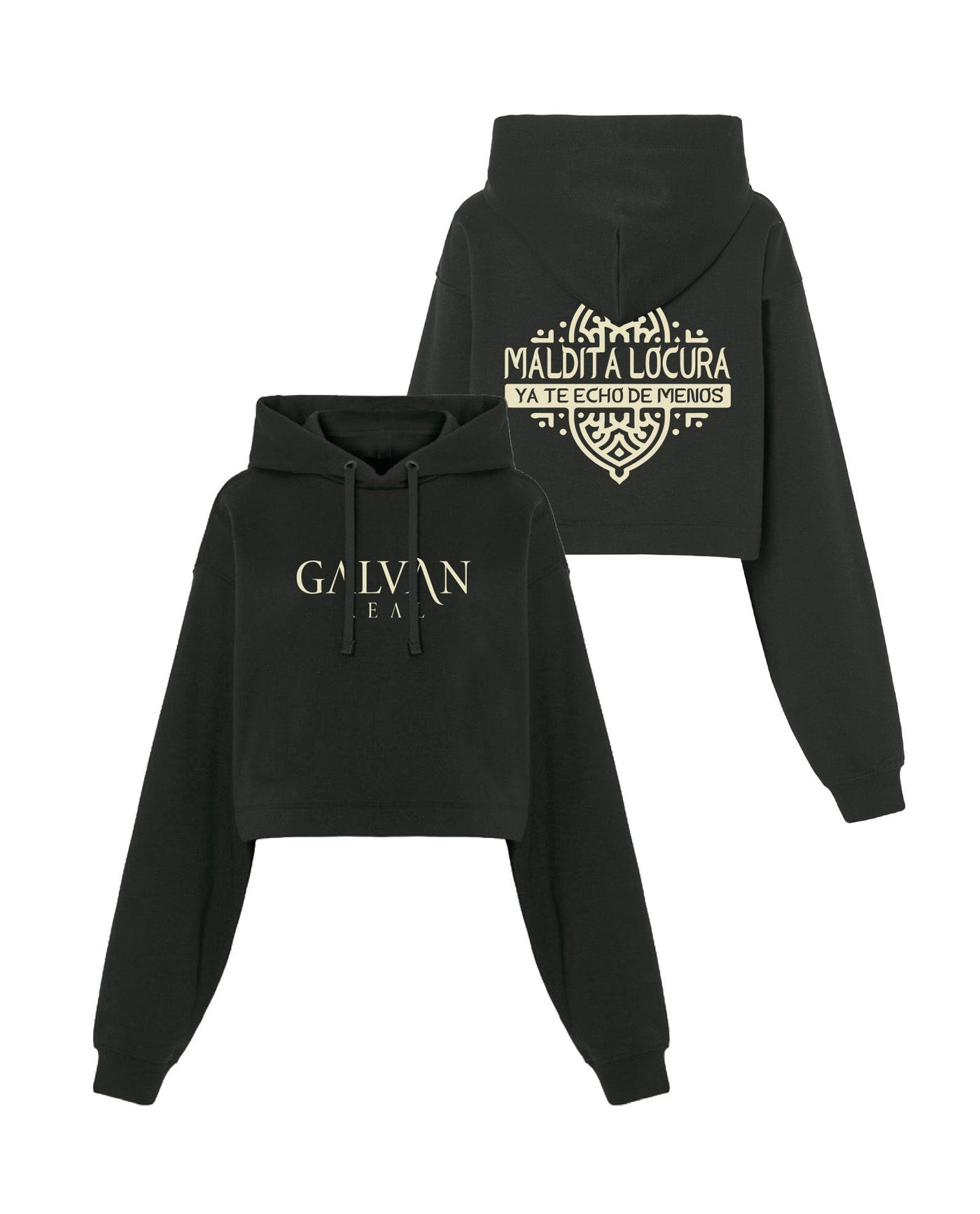 Galván Real - Sudadera Capucha Crop Top "Maldita Locura" Mujer - D2fy - Direct To Fans - Galván Real