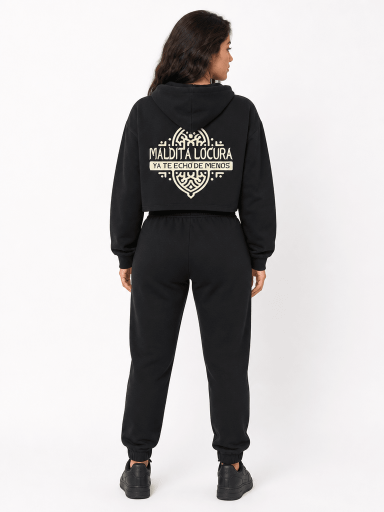 Galván Real - Sudadera Capucha Crop Top "Maldita Locura" Mujer - D2fy - Direct To Fans - Galván Real