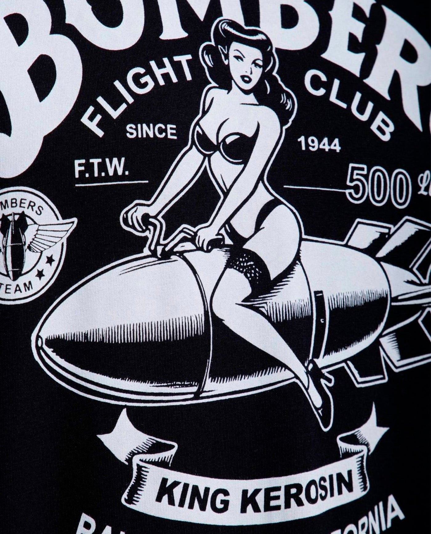 King Kerosin - Camiseta "Bombers" Unisex Negra - D2fy · Rocktud - King Kerosin