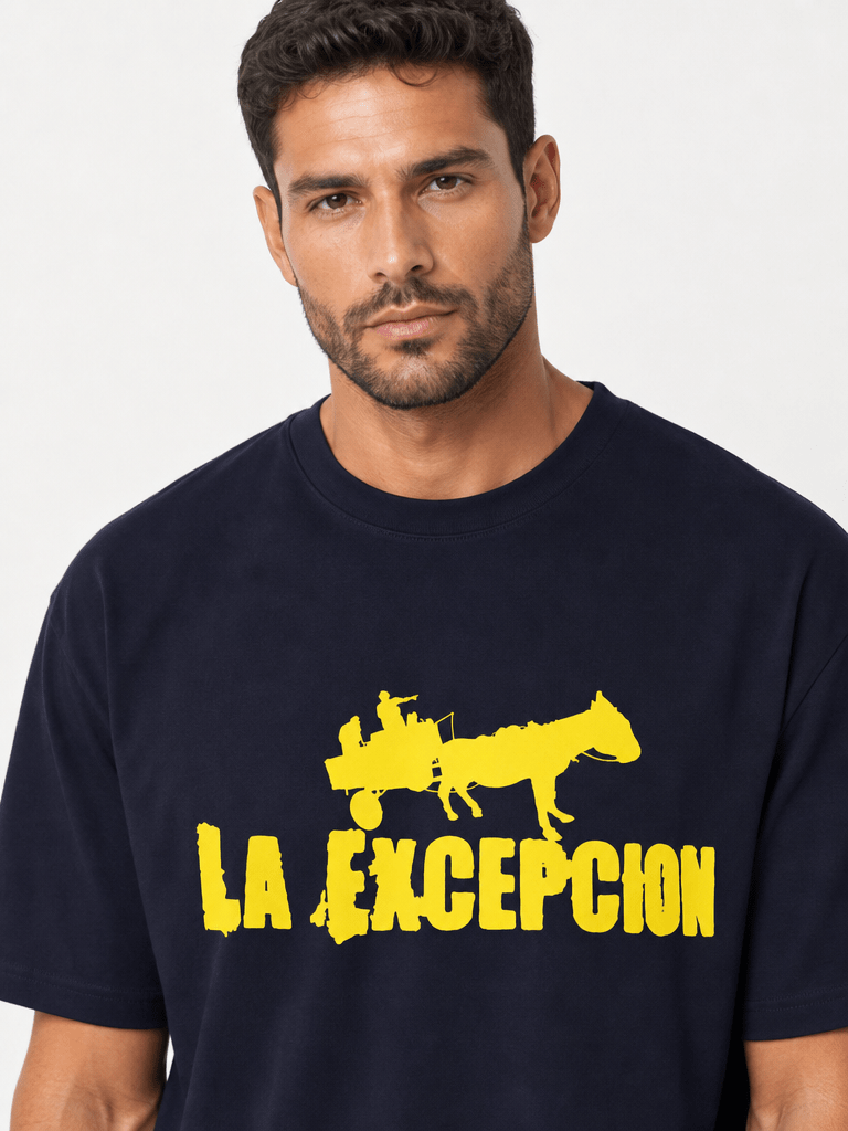 La Excepción - Camiseta Oversize Navy "Logo Amarillo" Unisex - D2fy - Direct To Fans - La Excepción