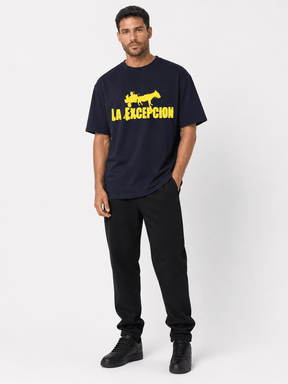 La Excepción - Camiseta Oversize Navy "Logo Amarillo" Unisex - D2fy - Direct To Fans - La Excepción