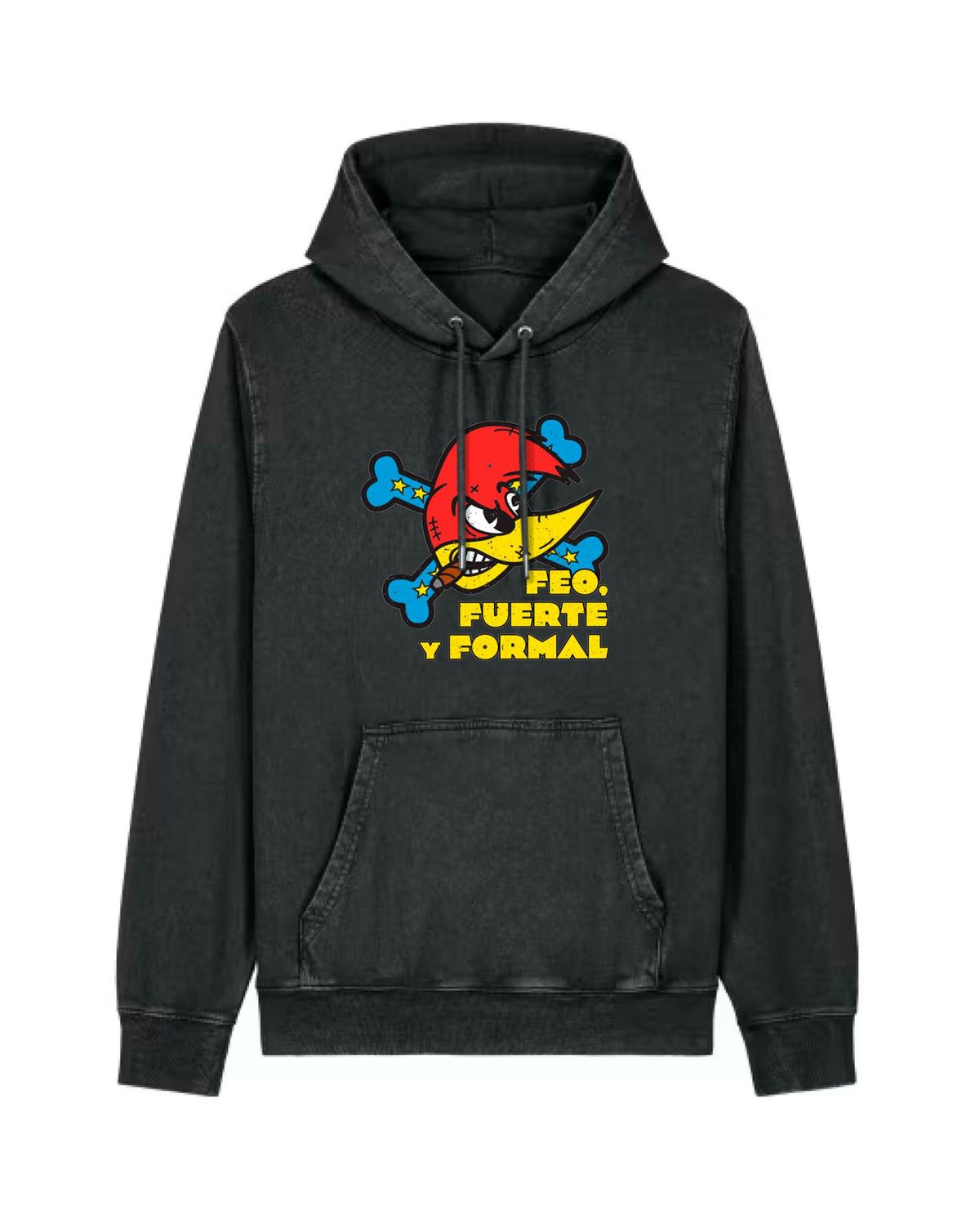 Loquillo - Sudadera Capucha "Feo Fuerte y Formal II" Unisex Negro Vintage - D2fy · Rocktud - Loquillo