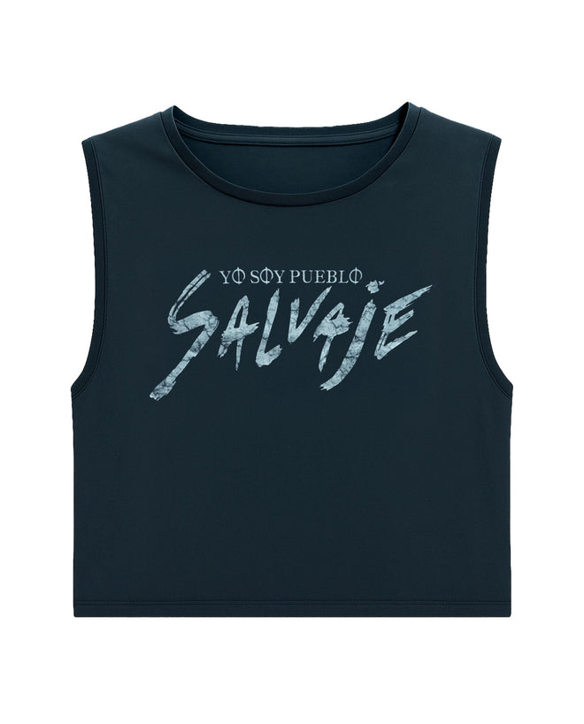 Manuel Carrasco - Camiseta Cropped "Yo Soy Pueblo Salvaje Desgastado" - Negro Vintage - D2fy · Rocktud - Manuel Carrasco