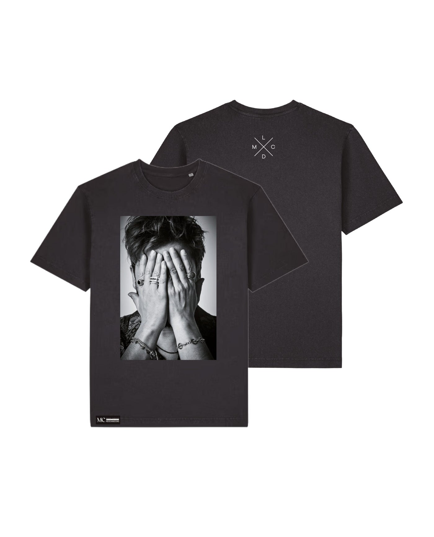 Manuel Carrasco - Camiseta Unisex "Foto Manos Cara" Negro Vintage - D2fy - Direct To Fans - Manuel Carrasco