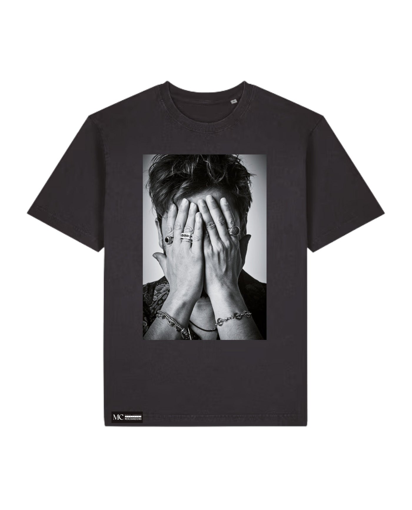 Manuel Carrasco - Camiseta Unisex "Foto Manos Cara" Negro Vintage - D2fy - Direct To Fans - Manuel Carrasco