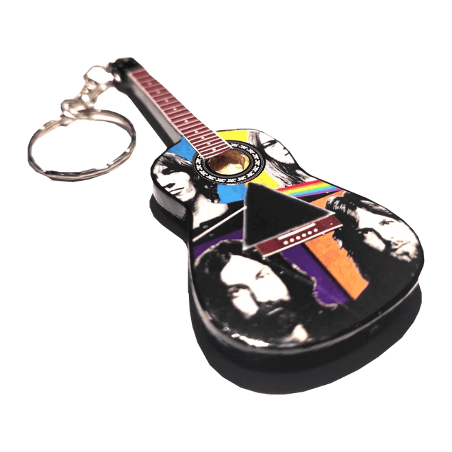 Music Legends - N2928 Llavero de Madera Guitarra Acústica con Prisma - Inspirado en Pink Floyd - D2fy - Direct To Fans - Music Legends