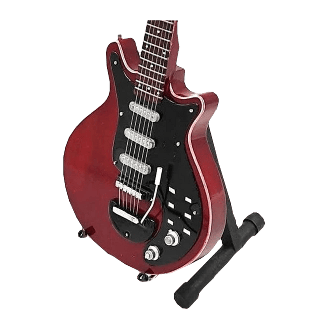 Music Legends - N420 Mini Guitarra de Colección Roja Granate con Golpeador Negro (Años 80) - Inspirada en Queen - D2fy - Direct To Fans - Music Legends