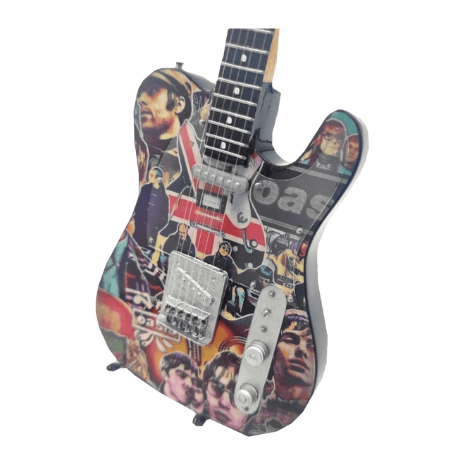 Music Legends - N8730 Mini Guitarra de Colección Collage a Color (Años 90) - Inspirada en Oasis - D2fy - Direct To Fans - Music Legends