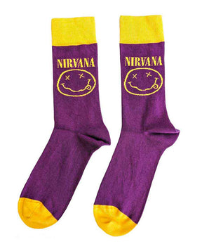 Nirvana - Calcetines "Yellow Happy Face (Purple)" - D2fy · Rocktud - Rocktud