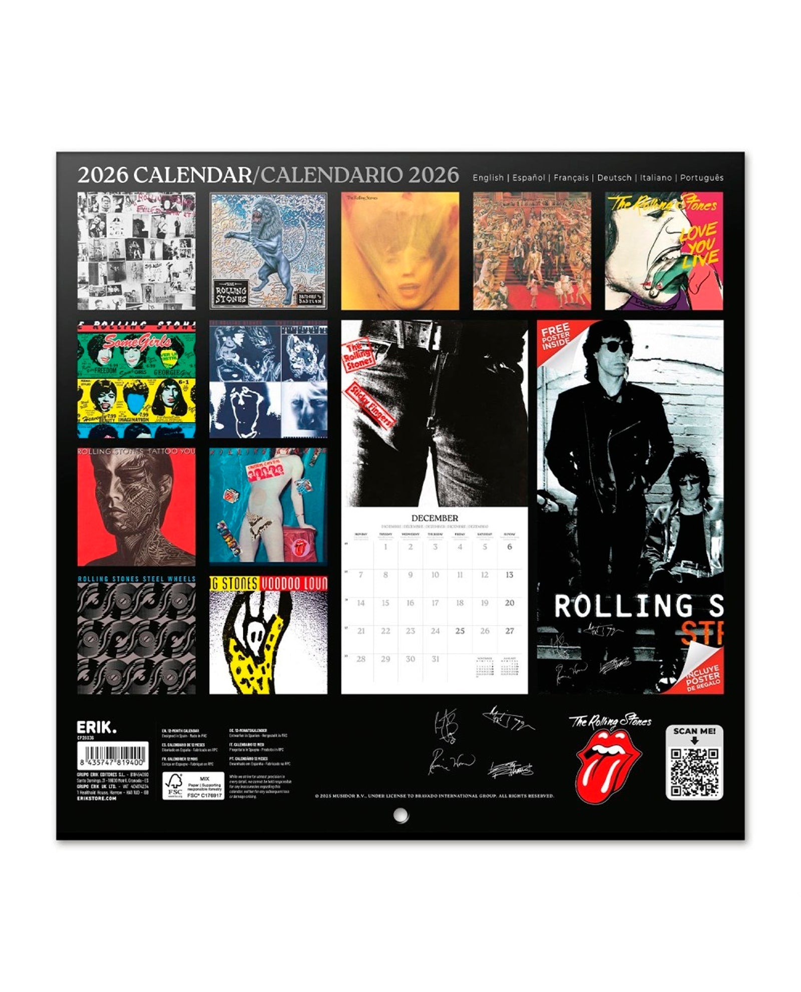 The Rolling Stones - Calendario 2026 "The Rolling Stones" - D2fy · Rocktud - Rocktud