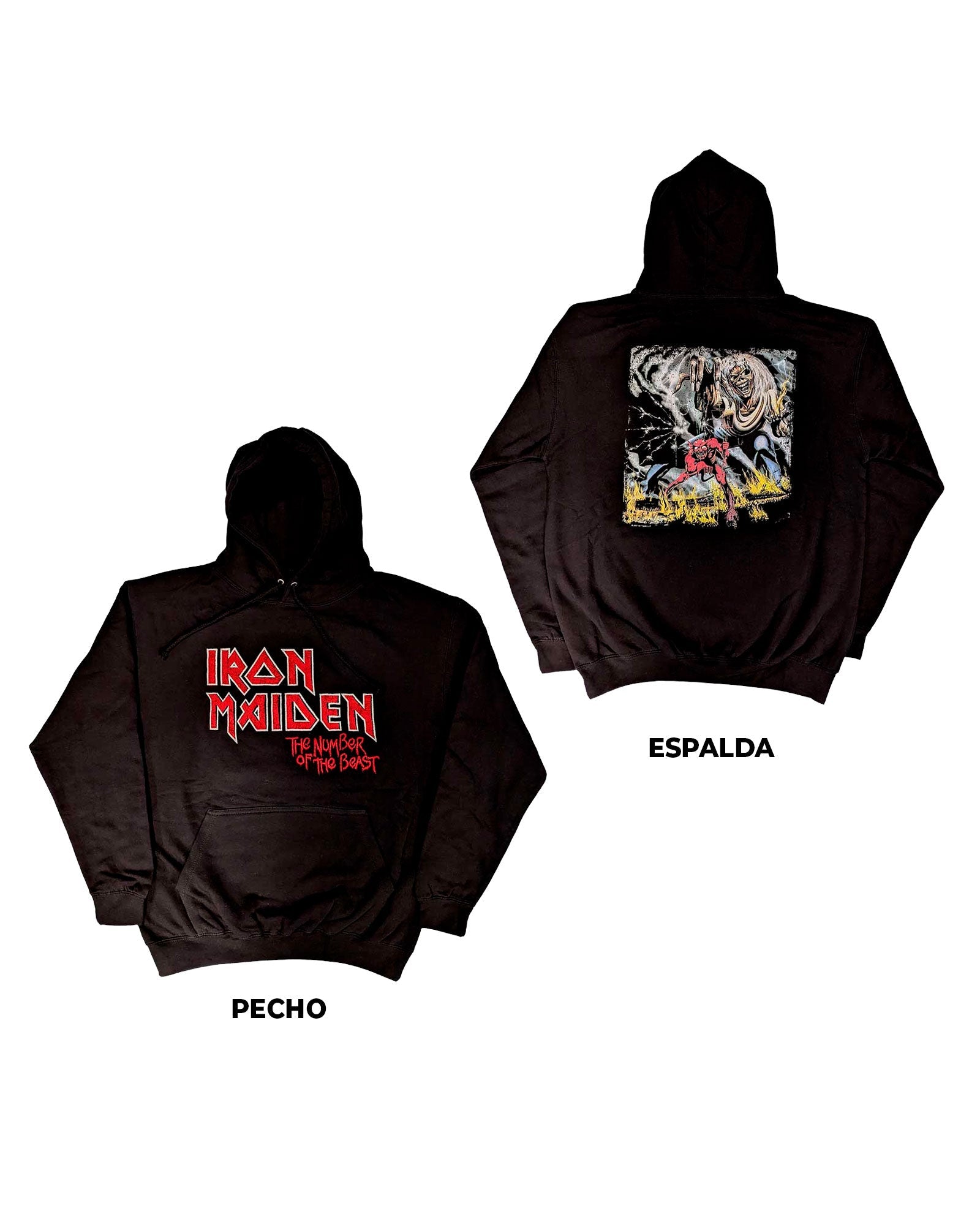 Iron Maiden - Sudadera "Number of the Beast Vintage Logo" Unisex - D2fy · Rocktud - Rocktud